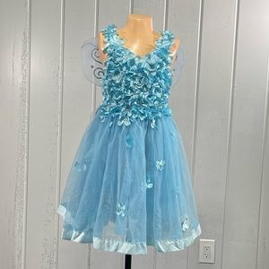 **Blue Flower Fairy Halloween Costume Dress Size S